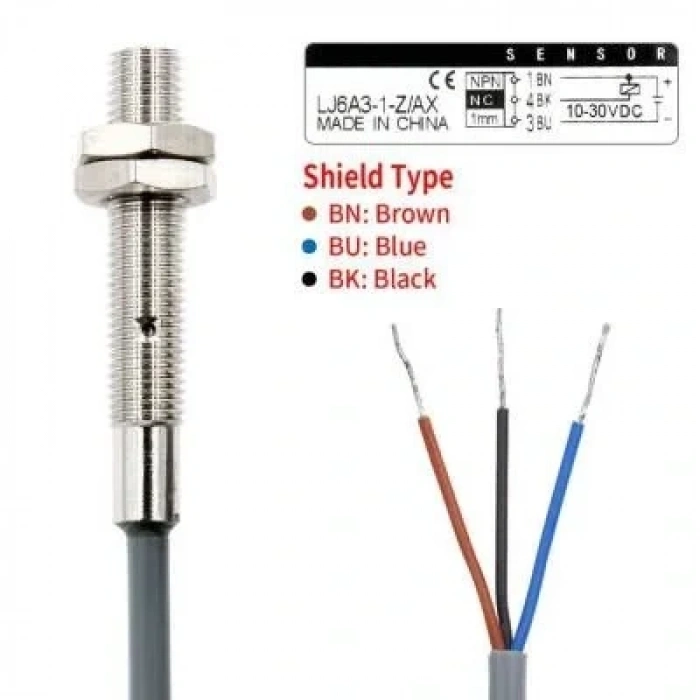 LJ6A3-1-Z/AX 6-36V 1mm NPN NC Endüktif Mesafe Sensörü
