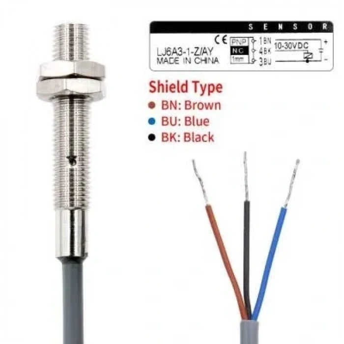 LJ6A3-1-Z/AY 6-36V 1mm PNP NC Endüktif Mesafe Sensörü