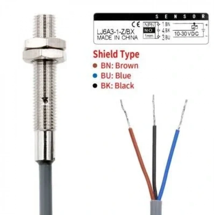 LJ6A3-1-Z/BX 6-36V 1mm NPN NO Endüktif Mesafe Sensörü