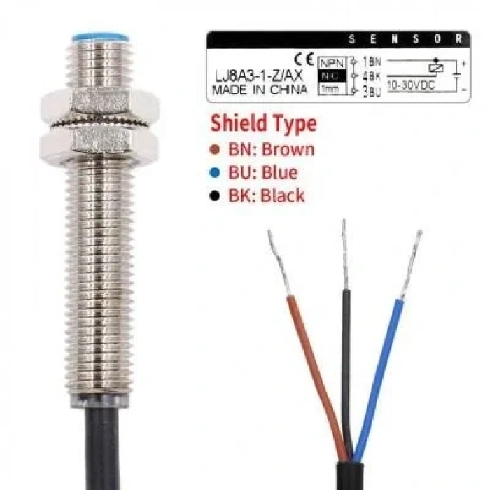 LJ8A3-1-Z/AX 6-36V 1mm NPN NC Endüktif Mesafe Sensörü