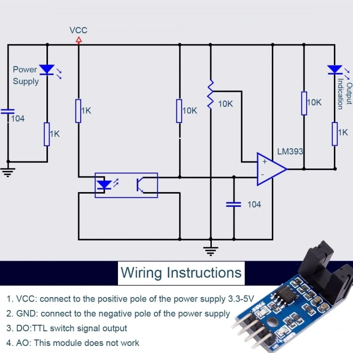 LM393 Kızılötesi Motor Hız Sensör Modülü