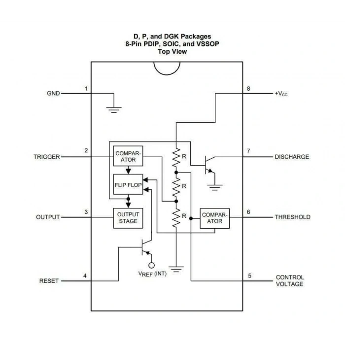 LM555 DIP-8 Zamanlayıcı Entegresi