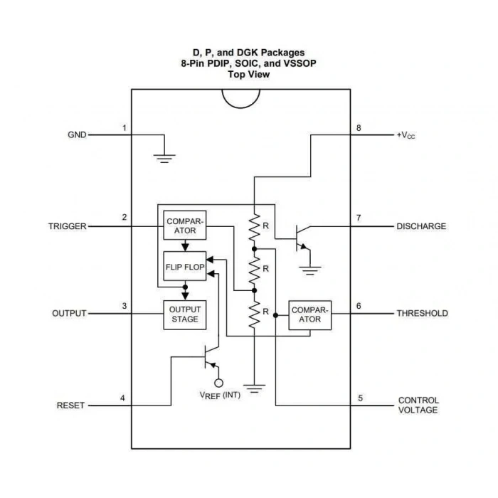 LM555 SOIC-8 SMD Zamanlayıcı Entegresi