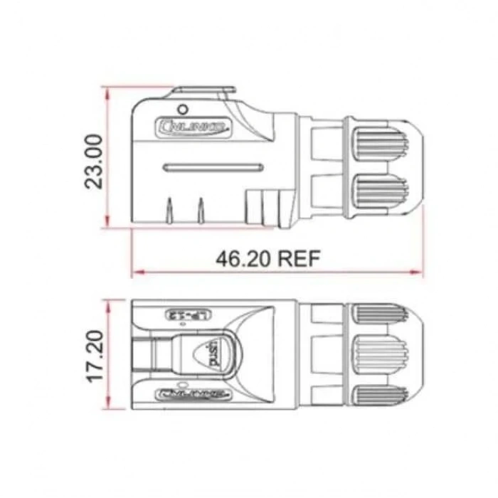 LP-12-C02PE-02-001 2-Pin Su Geçirmez Konnektör - Erkek