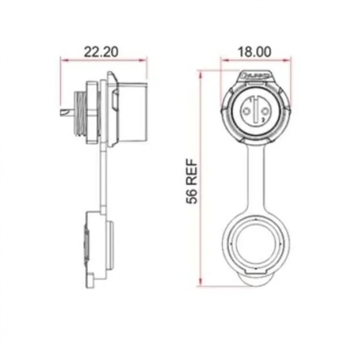 LP-12-J04SX-02-101 4-Pin Su Geçirmez Konnektör - Dişi