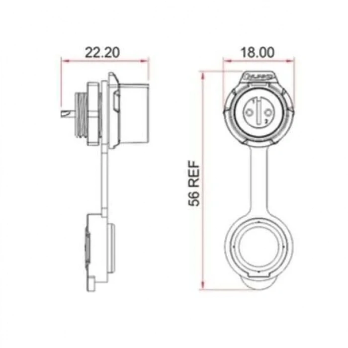 LP-12-J05SX-02-101 5-Pin Su Geçirmez Konnektör - Dişi