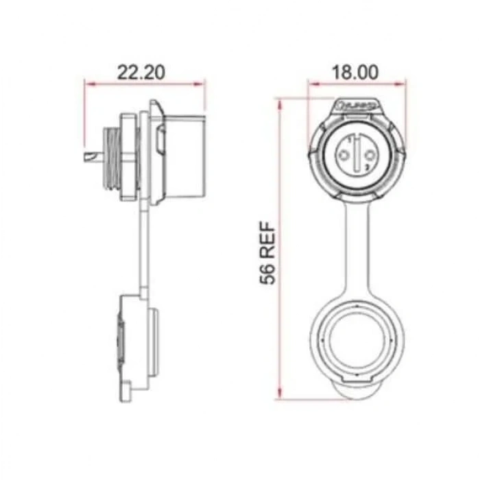 LP-12-J08SX-02-101 8-Pin Su Geçirmez Konnektör - Dişi