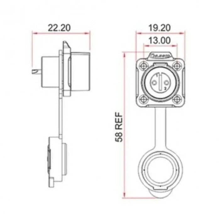 LP-12-J08SX-02-401 8-Pin Su Geçirmez Konnektör - Dişi