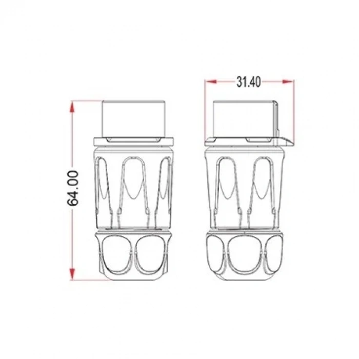 LP-20-C07PP-01-001 7-Pin Su Geçirmez Konnektör - Erkek