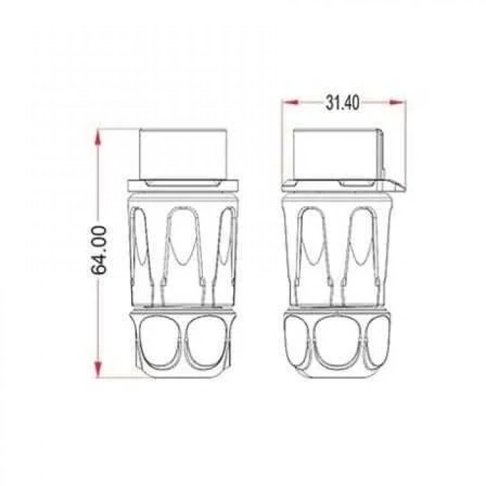 LP-20-J03PP-01-001 3-Pin Su Geçirmez Konnektör - Dişi