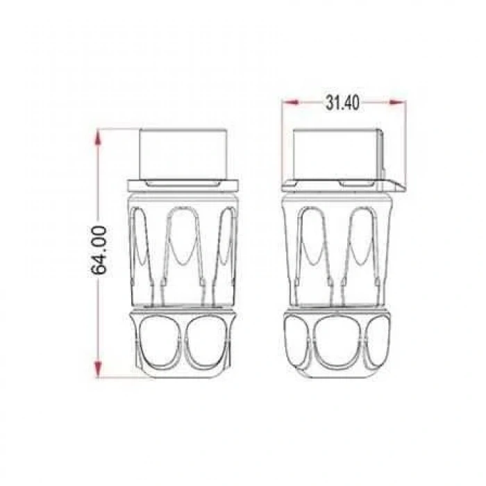 LP-20-J09PP-01-001 9-Pin Su Geçirmez Konnektör - Dişi