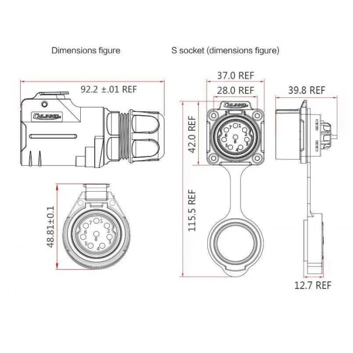 LP-28-J03PP-21-001 3-Pin Su Geçirmez Konnektör - Dişi