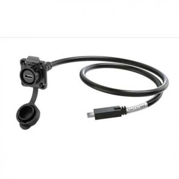 LP16-TYPEC-MP-FS-0D5M-002 Su Geçirmez Type C 3.1 Dişi Panel Tip Konnektör - 0.5M Kablo