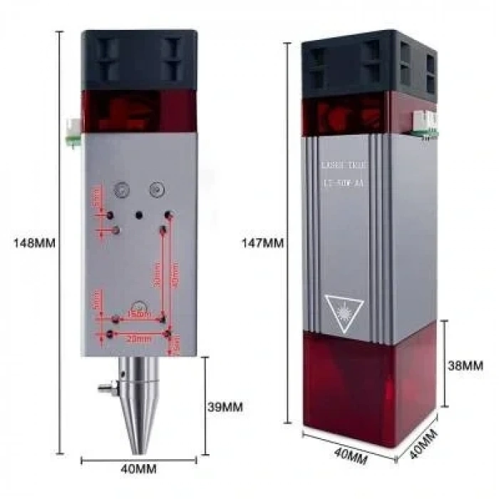 LT-80W 12V TTL Yakıcı CNC Lazer Modülü Seti