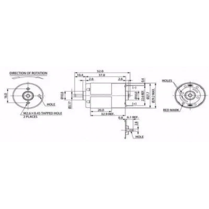 Mabuchi RS-4B5PA Redüktörsüz DC Motor