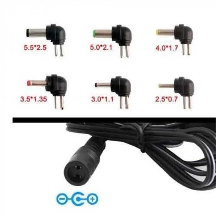 MANUAL-30W 3-12V Ayarlı Adaptör - 5V USB ve 6 Farklı Çıkış Ucu