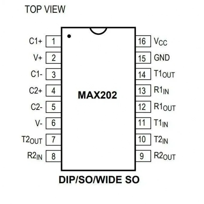 MAX202EPE DIP-16 RS Seri Protokol Entegresi