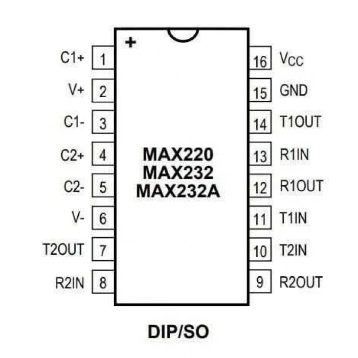 MAX232DRG4 SOIC-16 SMD RS Seri Protokol Entegresi