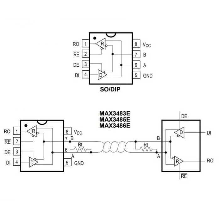 MAX3485EESA+ SOIC-8 RS Seri Protokol Entegresi