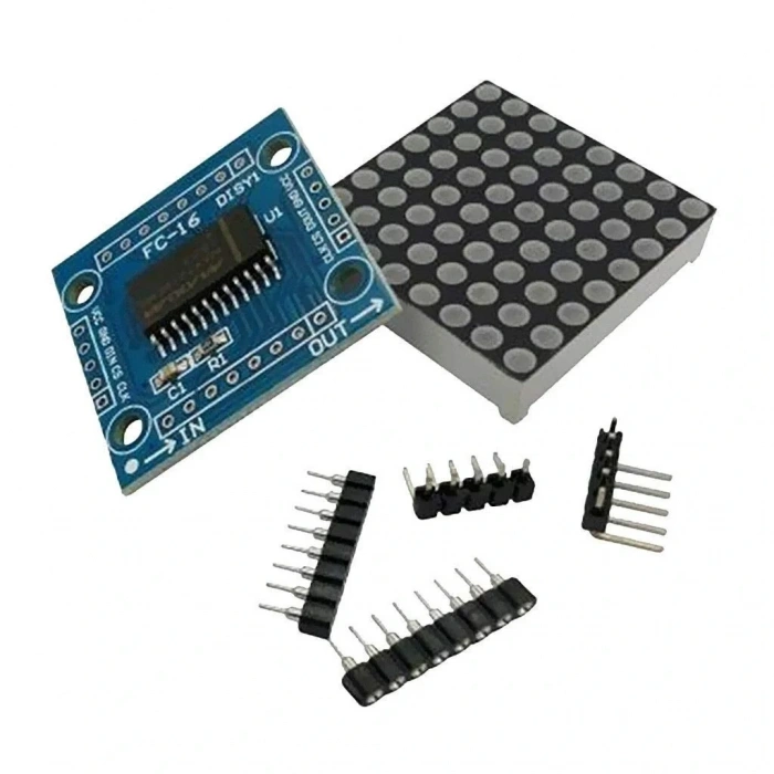 MAX7219 8x8 Dot Matrix Kartı - Peşpeşe Takılabilir