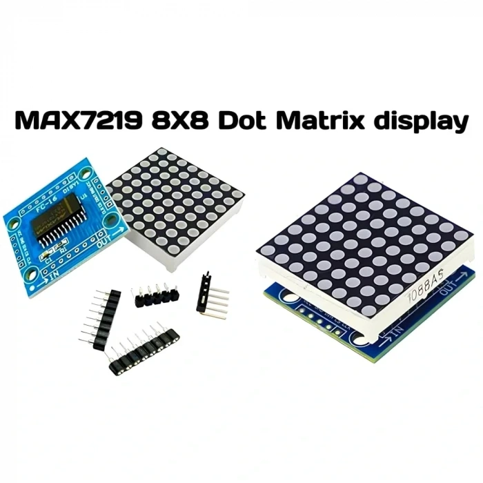 MAX7219 8x8 Dot Matrix Kartı - Peşpeşe Takılabilir