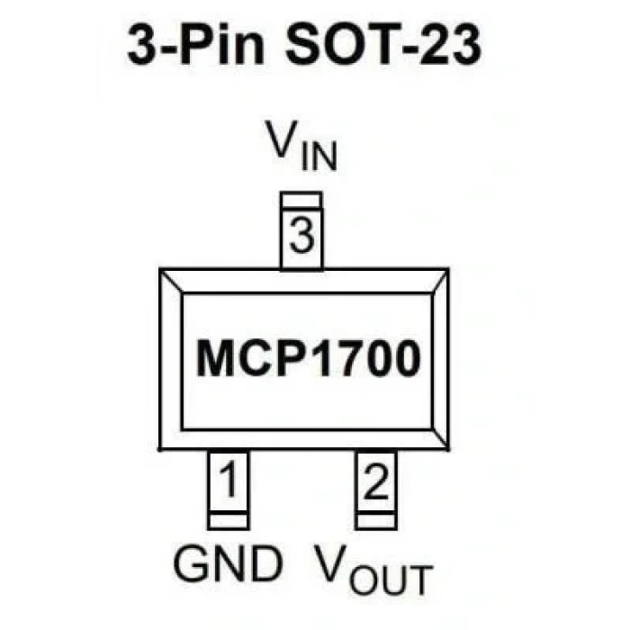 MCP1700T-3302E/TT SOT-23-3 SMD 3.3V Voltaj Regülatörü