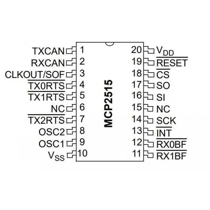 MCP2515-I/ST TSSOP-20 SMD CAN Bus Entegresi