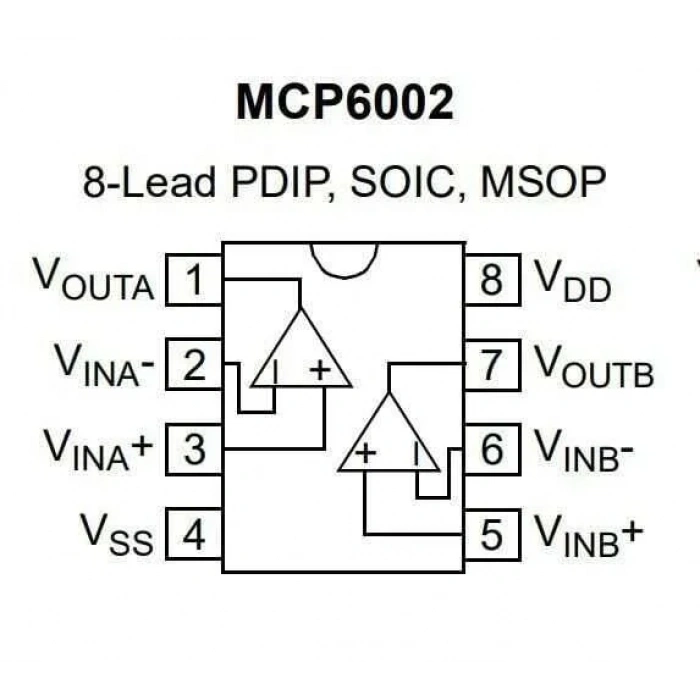 MCP6002T-I/MS MSOP-8 Smd OpAmp Entegresi