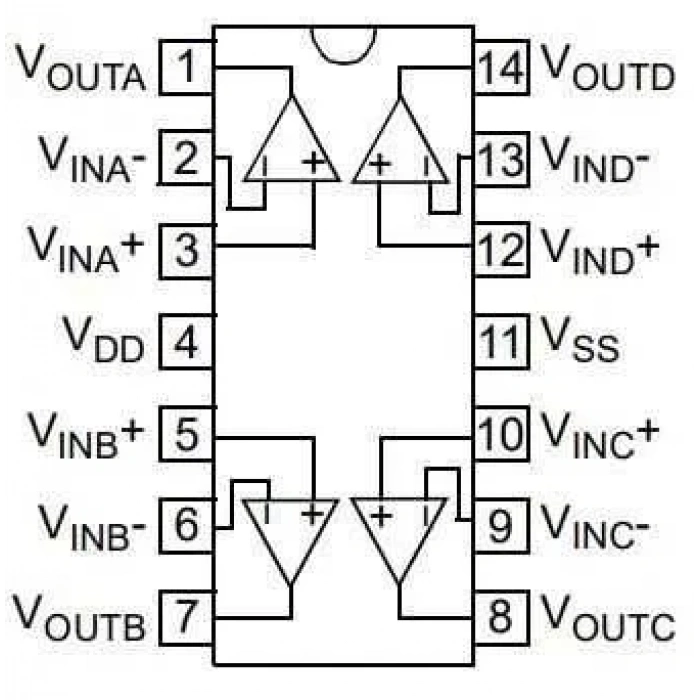 MCP6004-I/SL SOIC-14 Smd OpAmp Entegresi