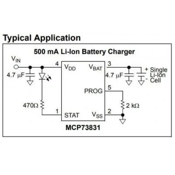 MCP73831T SOT-23 Smd Şarj Kontrol ve Güç Entegresi