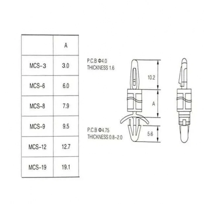 MCS-3 Plastik Tırnaklı Distans