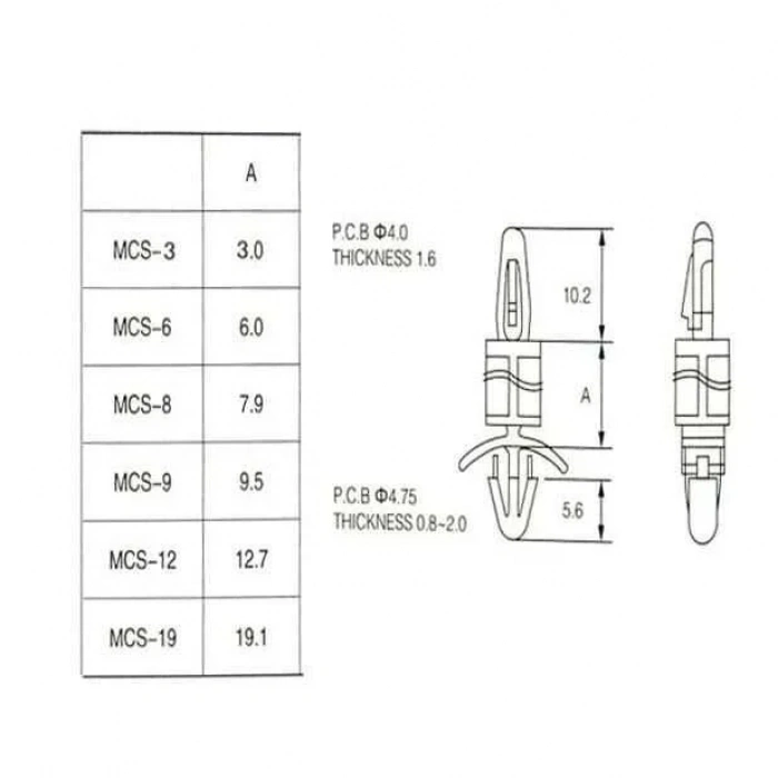 MCS-8 Plastik Tırnaklı Distans