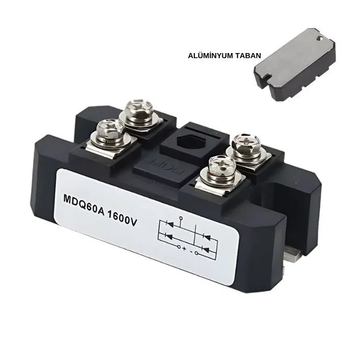MDQ60-16 60A 1600V Tek Faz Köprü Diyot - Alüminyum Plaka