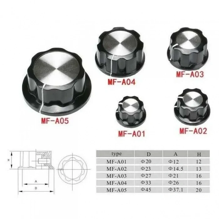 MF-A05 6mm Potansiyometre Başlığı - 45x20mm