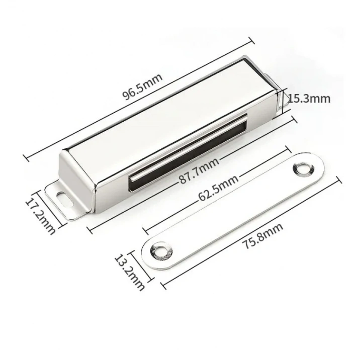 Mıknatıslı Metal Mobilya Kapak Kilidi 80x21x15mm