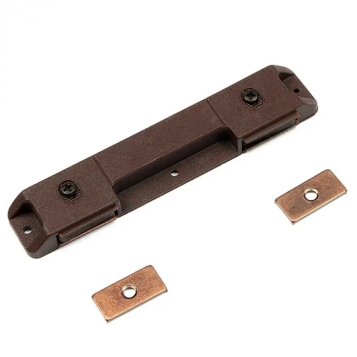 Mıknatıslı Plastik Mobilya Kapak Kilidi 110x23x14mm - Kahverengi