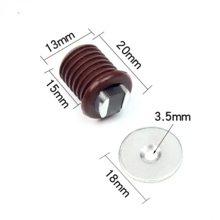 Mıknatıslı Plastik Mobilya Kapak Kilidi 14mm - Kahverengi