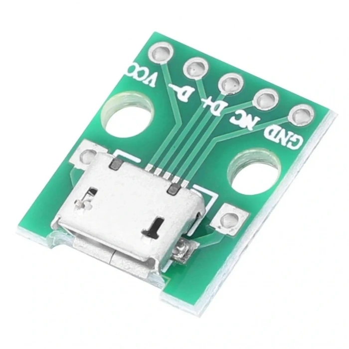Mikro Usb Dip Dönüştürücü - Dişi - Çevirici 2.54mm