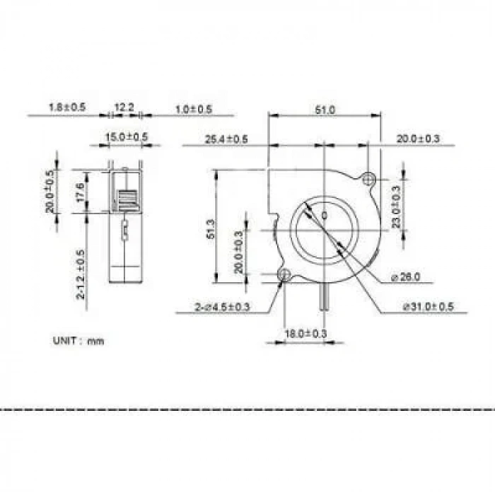 Mini Salyangoz Fan 12V 50x50mm