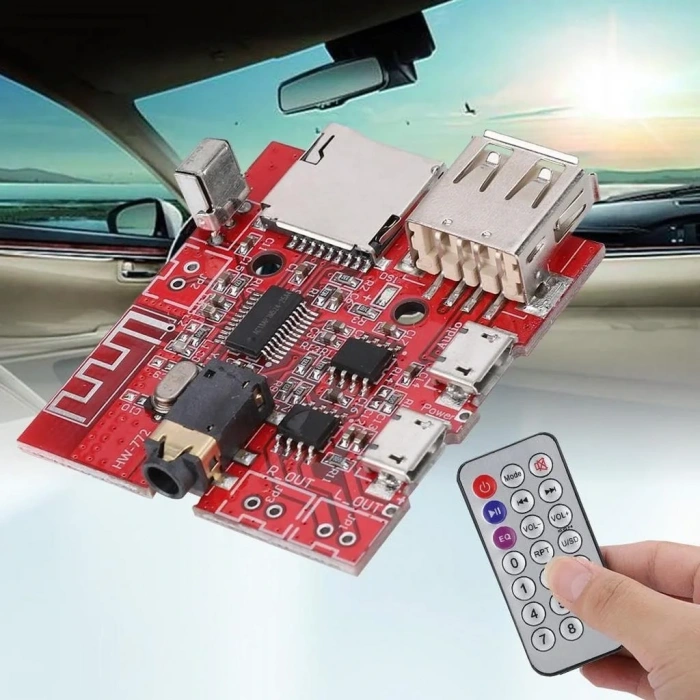 MP3 Kumandalı Bluetooth Amfi Modülü SD Kart + USB