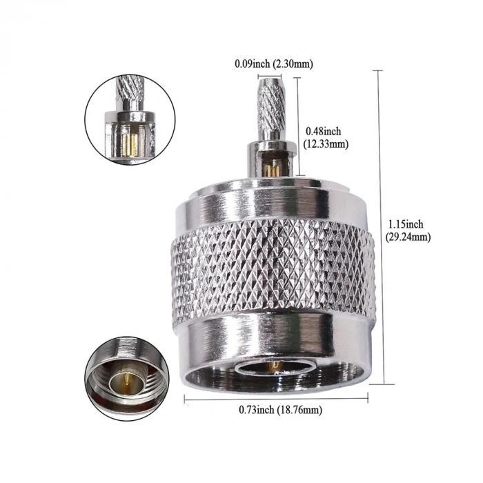 NJ-1.5 N-Tip Erkek Coaxial Konnektör
