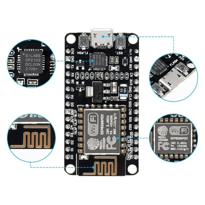 NodeMcu ESP8266 Cp2102 v2.0 Geliştirme Kartı
