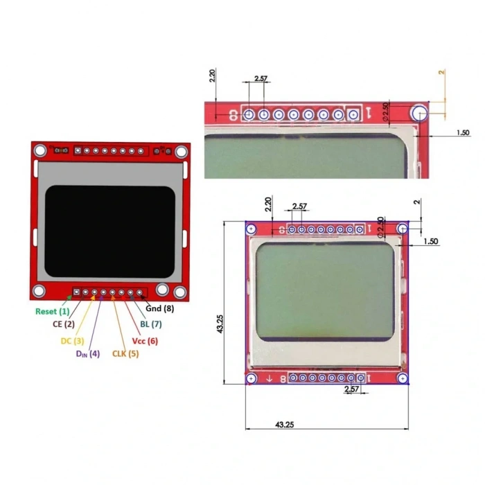 Nokia 5110 LCD Ekran Kırmızı