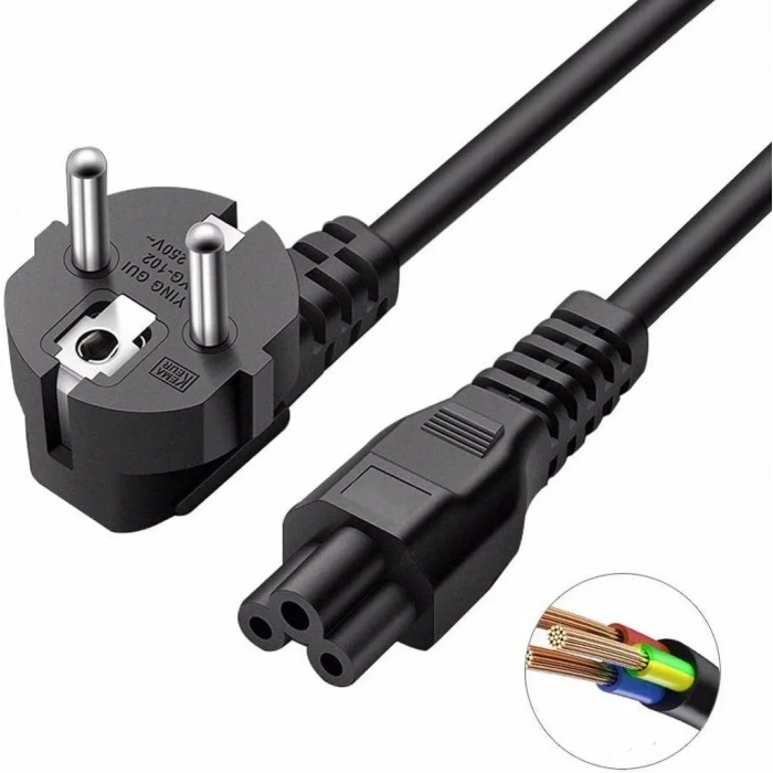 Notebook PC Laptop Güç Power Adaptör Kablosu Yonca Kablo 1.5m