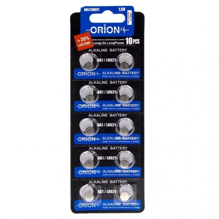 Orion AG1 LR621 364A 1.5V Alkalin Pil 10lu Paket