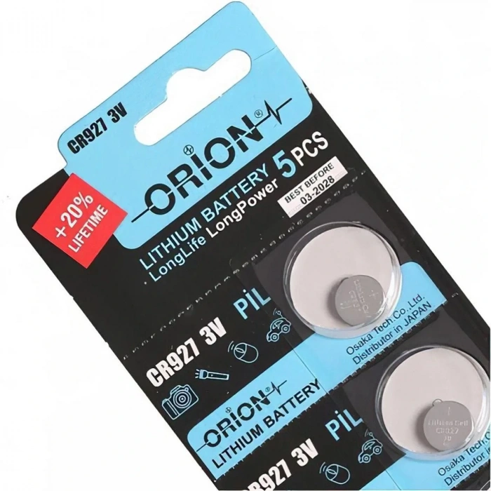Orion CR927 3V Lityum Pil / CR 927 3V Düğme Pil 5li Kart Paket