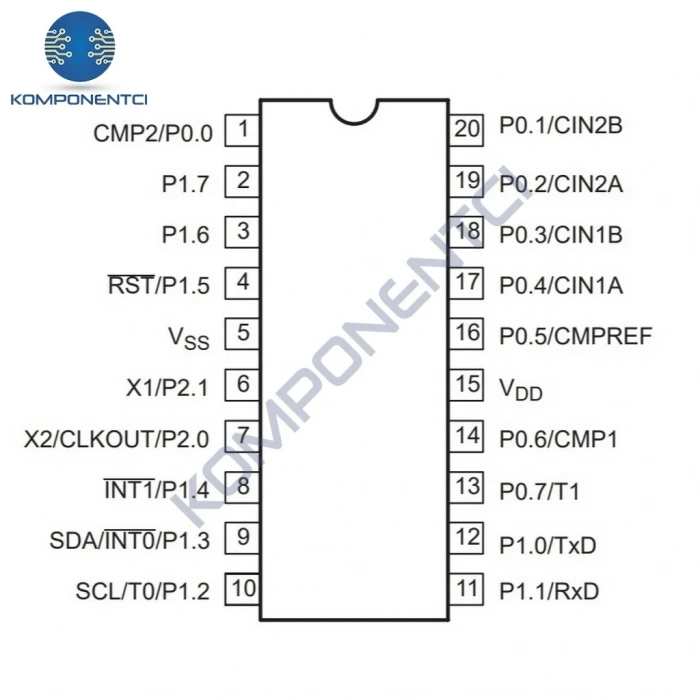 P87LPC764BN 8-Bit 20MHz Mikrodenetleyici Dip-20