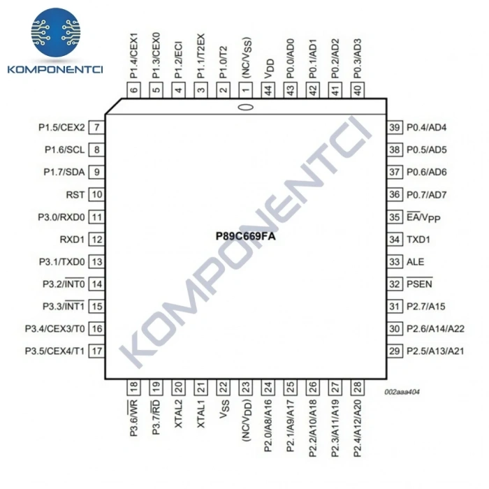 P89C669FA 8Bit 24Mhz 96Kb Flash Mikrodenetleyici PLCC44