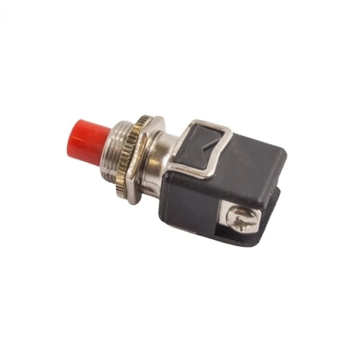 PBS-13B 12mm Yaylı Push Buton - Kırmızı