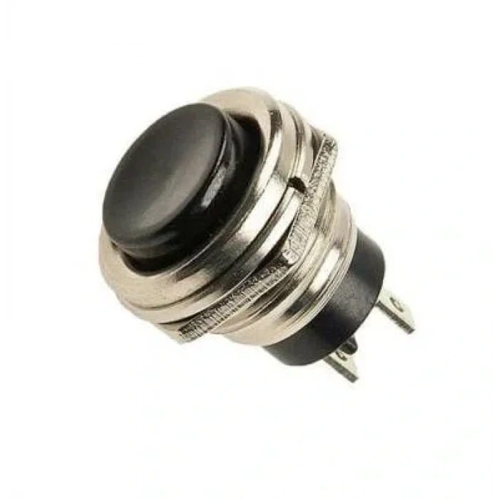 PBS26 16mm Push Buton - Siyah